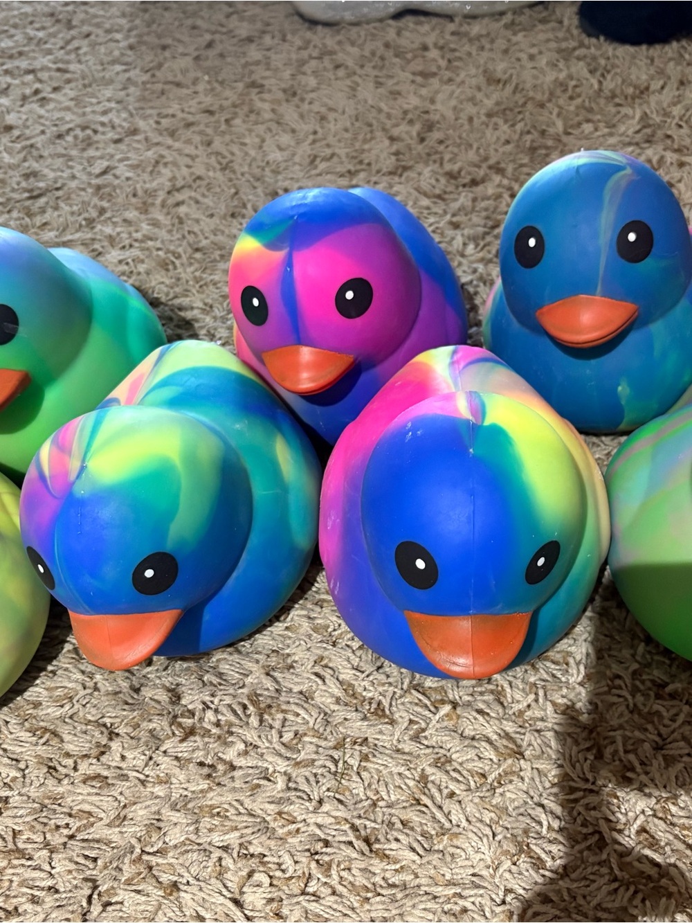Viral squishy Ducks Colorful Tie-Dye Rubber Duck Set - Rainbow 28 available 20ea